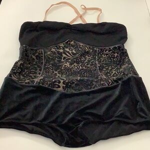 Art Stone Elegant Bodysuit Burnout Center Velour Bottom Fairy Whimsical Y2K Goth